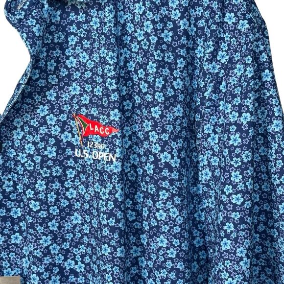 US Open Men’s Polo Size XL Golf Purple‎ Blue Floral - Picture 7 of 13